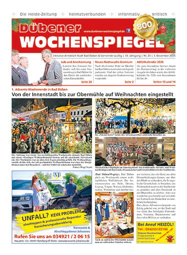 Dübener Wochenspiegel | Nr. 23 | 3. Dezember 2025
